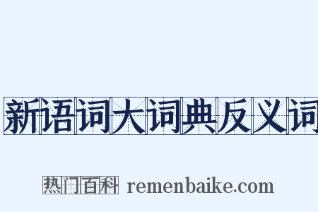 新语词大词典反义词是什么意思的图片
